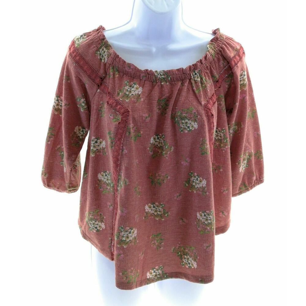 Self Esteem Off The Shoulder Pink Floral Top Size Small